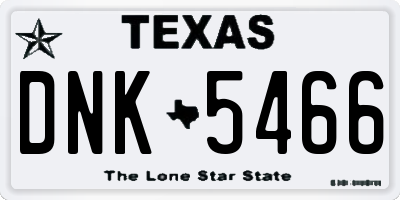TX license plate DNK5466