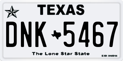 TX license plate DNK5467
