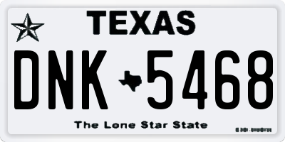 TX license plate DNK5468