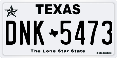 TX license plate DNK5473