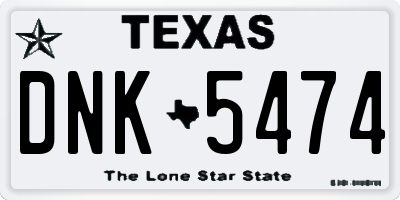 TX license plate DNK5474
