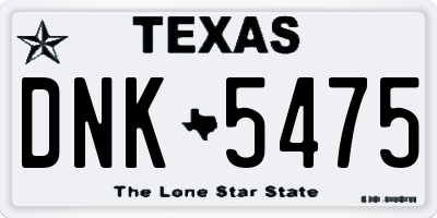 TX license plate DNK5475