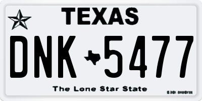 TX license plate DNK5477