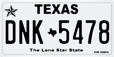 TX license plate DNK5478