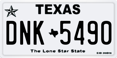 TX license plate DNK5490