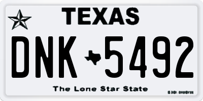 TX license plate DNK5492