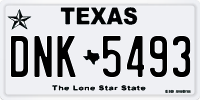 TX license plate DNK5493
