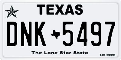 TX license plate DNK5497