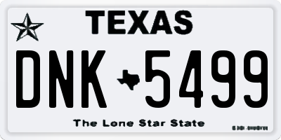 TX license plate DNK5499