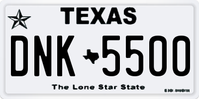 TX license plate DNK5500