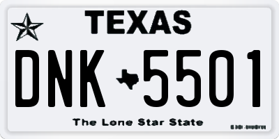 TX license plate DNK5501