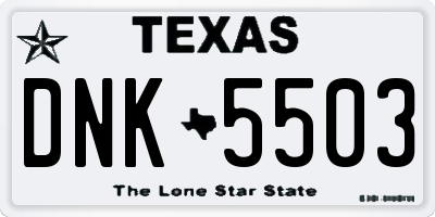 TX license plate DNK5503