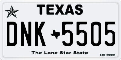 TX license plate DNK5505