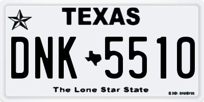 TX license plate DNK5510