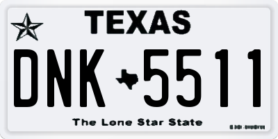 TX license plate DNK5511
