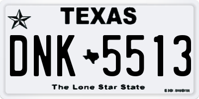 TX license plate DNK5513