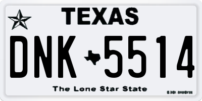 TX license plate DNK5514