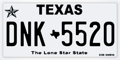 TX license plate DNK5520