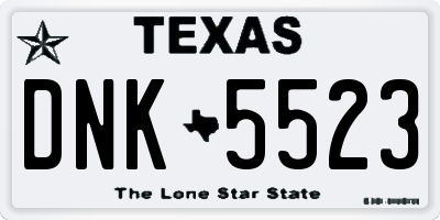 TX license plate DNK5523