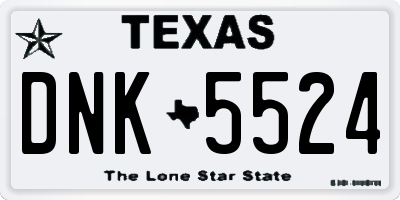TX license plate DNK5524