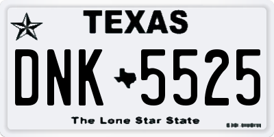 TX license plate DNK5525