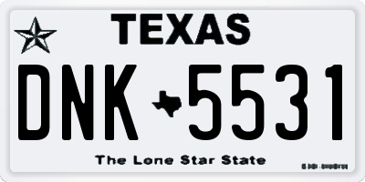 TX license plate DNK5531