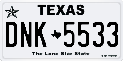 TX license plate DNK5533