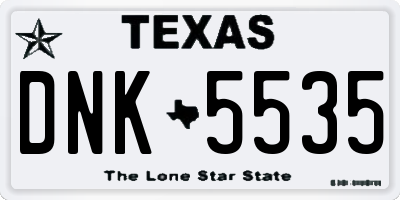 TX license plate DNK5535
