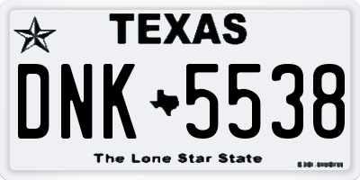 TX license plate DNK5538