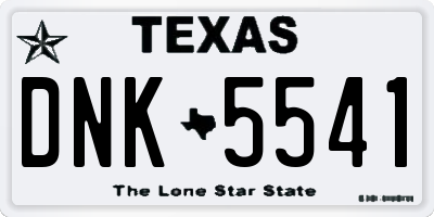 TX license plate DNK5541