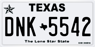 TX license plate DNK5542