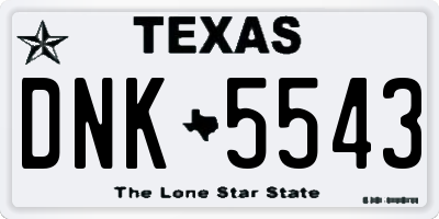 TX license plate DNK5543