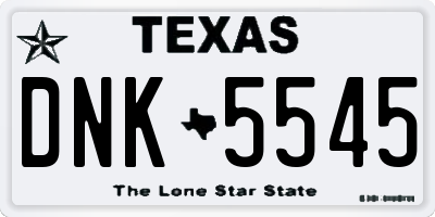 TX license plate DNK5545