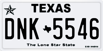 TX license plate DNK5546