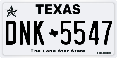 TX license plate DNK5547