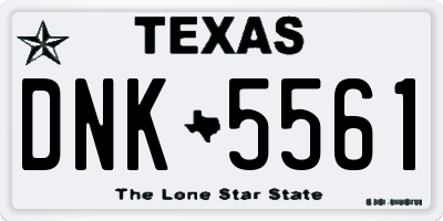 TX license plate DNK5561