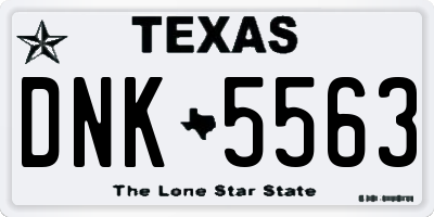 TX license plate DNK5563