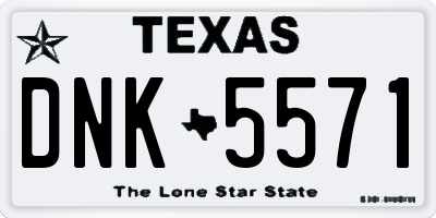 TX license plate DNK5571