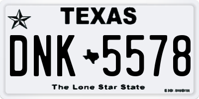 TX license plate DNK5578