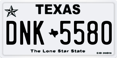 TX license plate DNK5580
