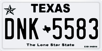 TX license plate DNK5583