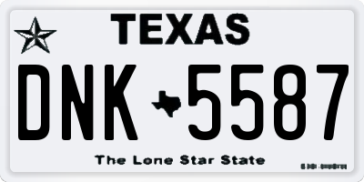 TX license plate DNK5587