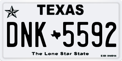TX license plate DNK5592