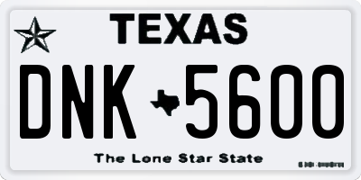 TX license plate DNK5600