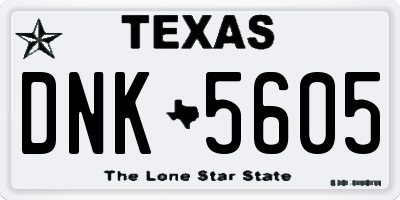 TX license plate DNK5605
