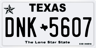 TX license plate DNK5607