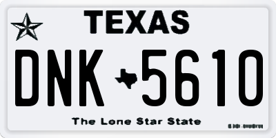 TX license plate DNK5610