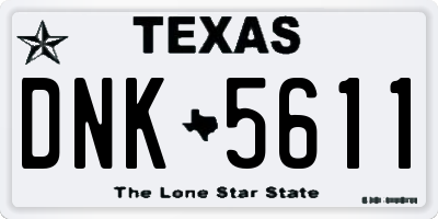 TX license plate DNK5611