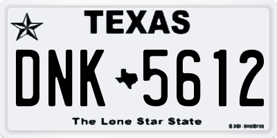 TX license plate DNK5612