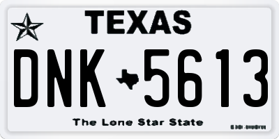 TX license plate DNK5613